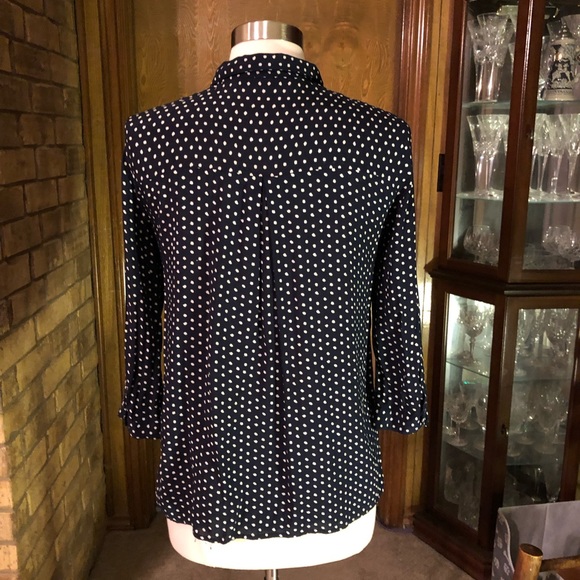 Zara Basic Polka Dot Blouse - Picture 3 of 6